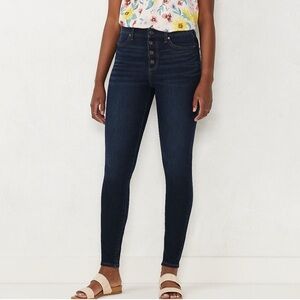 LC Lauren Conrad Dark Blue Women's Button Fly Skinny Jeans